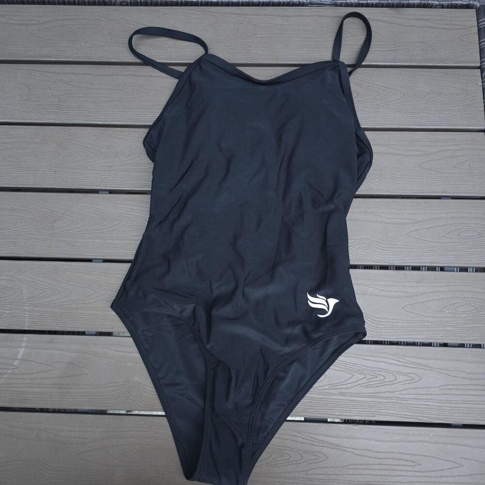 BALEAF Women's Black Racerback Athletic One Piece Bathing Suit Sz M New